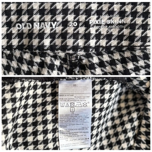 OLD NAVY 20 High Waist Pixie Skinny Ankle Pants • Houndstooth Print • Office - Picture 6 of 13